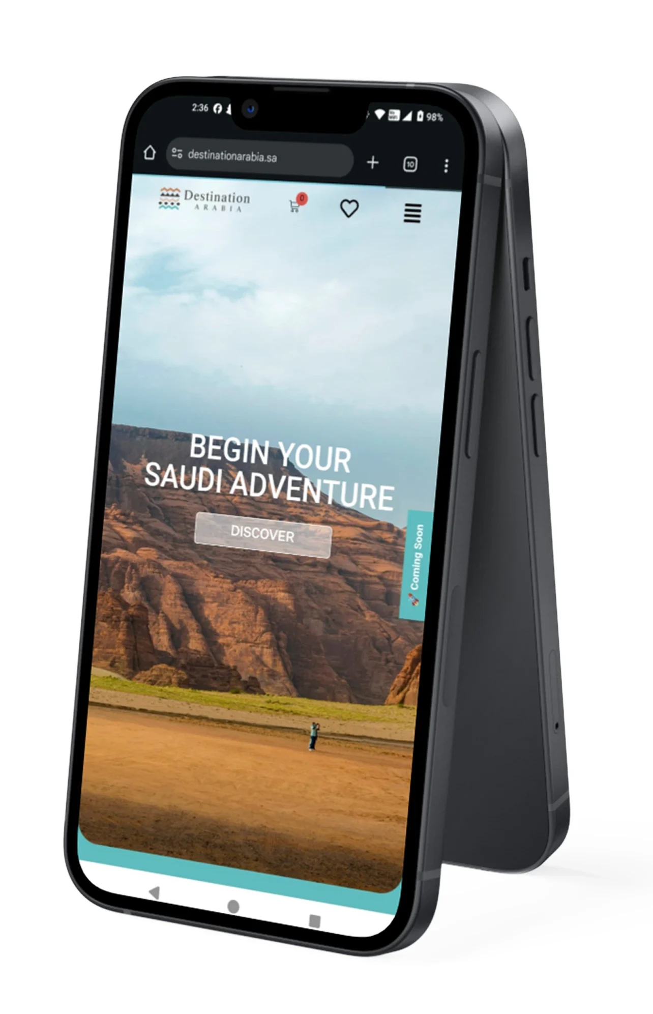 Destination Arabia travel branding and ecommerce on mobile by Rainhopes