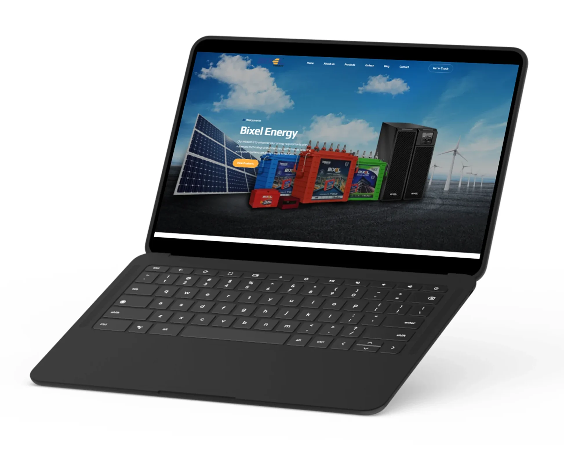 Bixel Energy battery website and customer app on laptop by Rainhopes