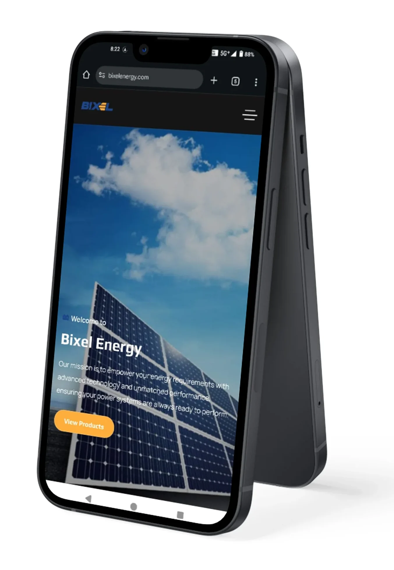 Bixel Energy battery website and customer app on mobile by Rainhopes