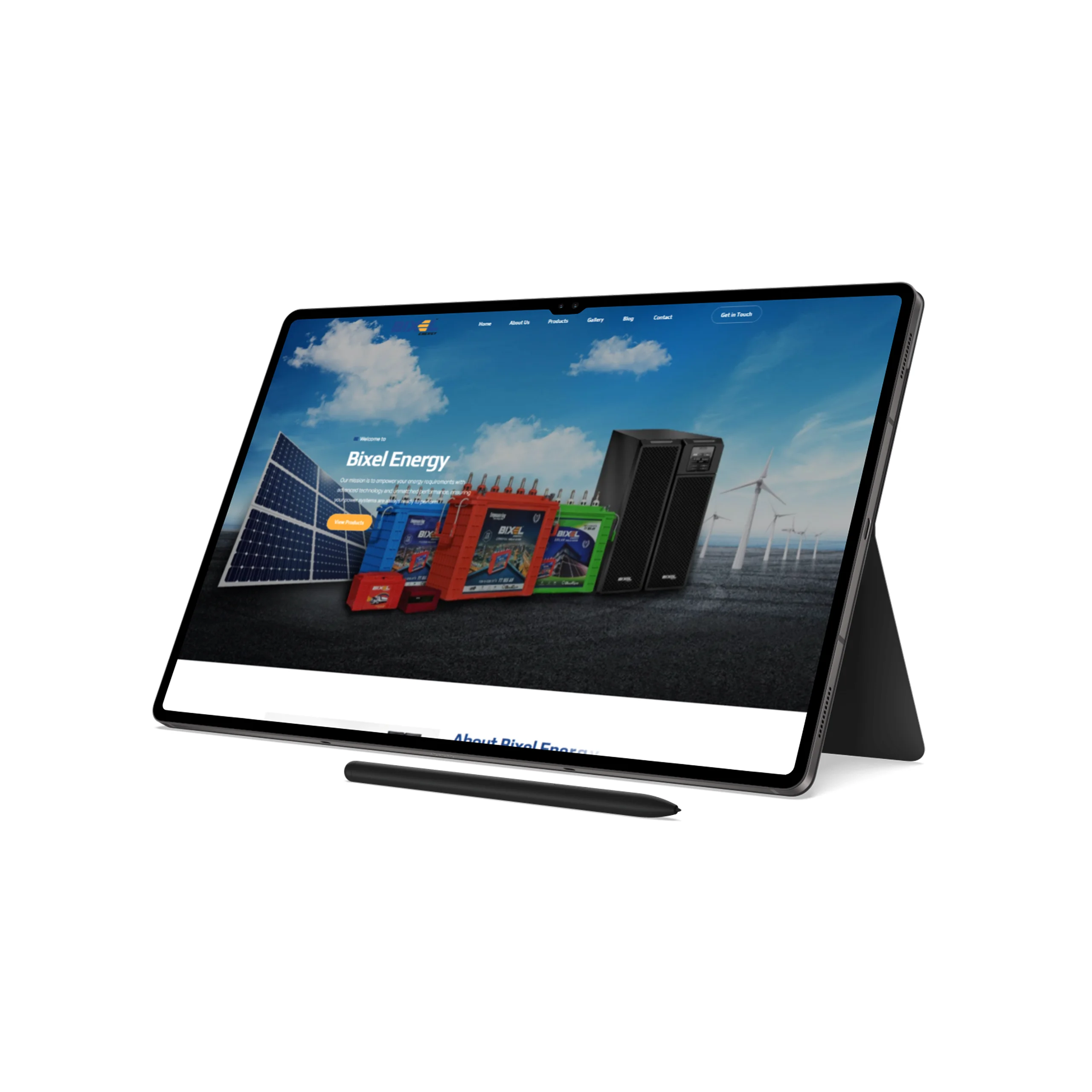 Bixel Energy battery website and customer app on tablet by Rainhopes