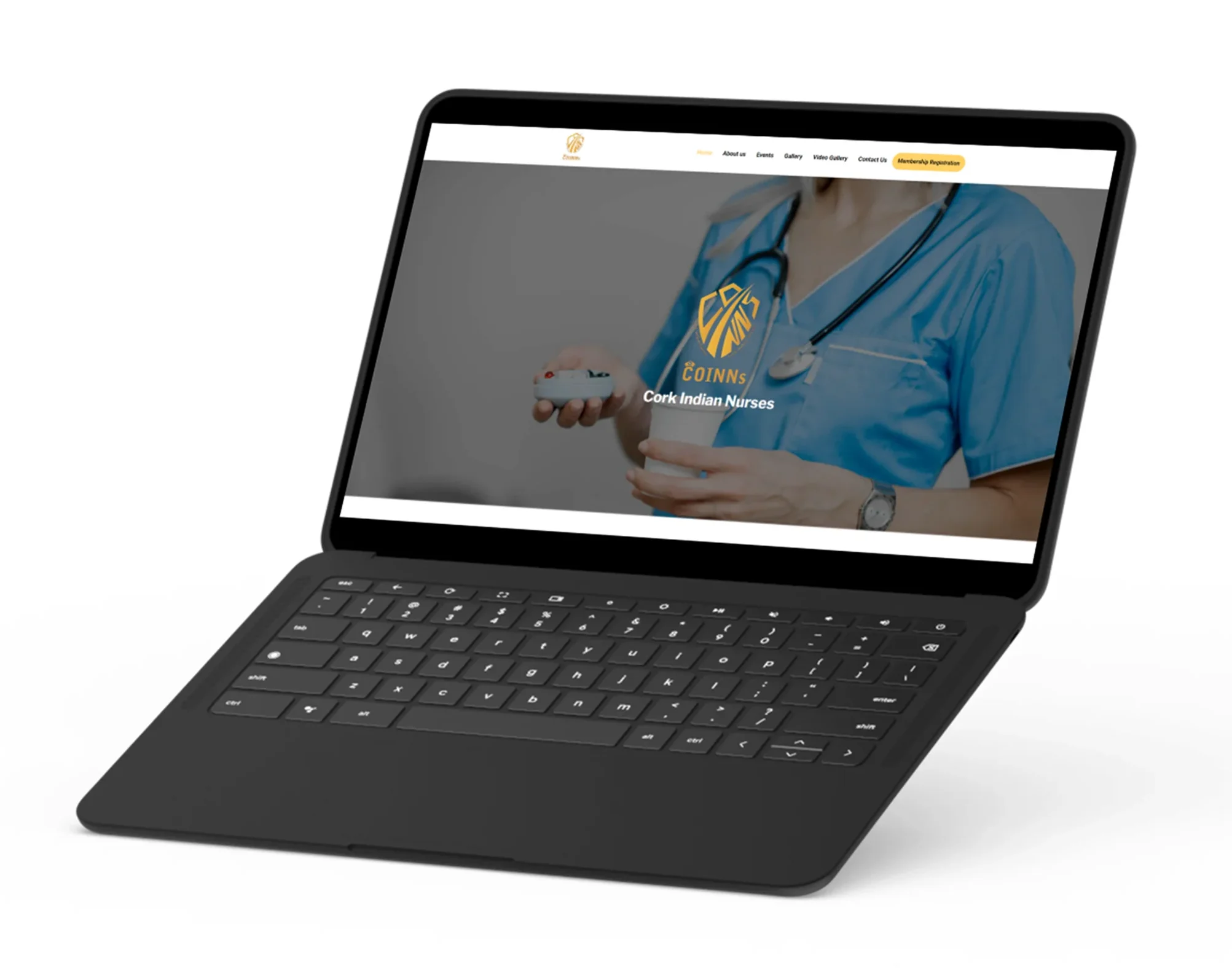 Coinns service website on laptop by Rainhopes