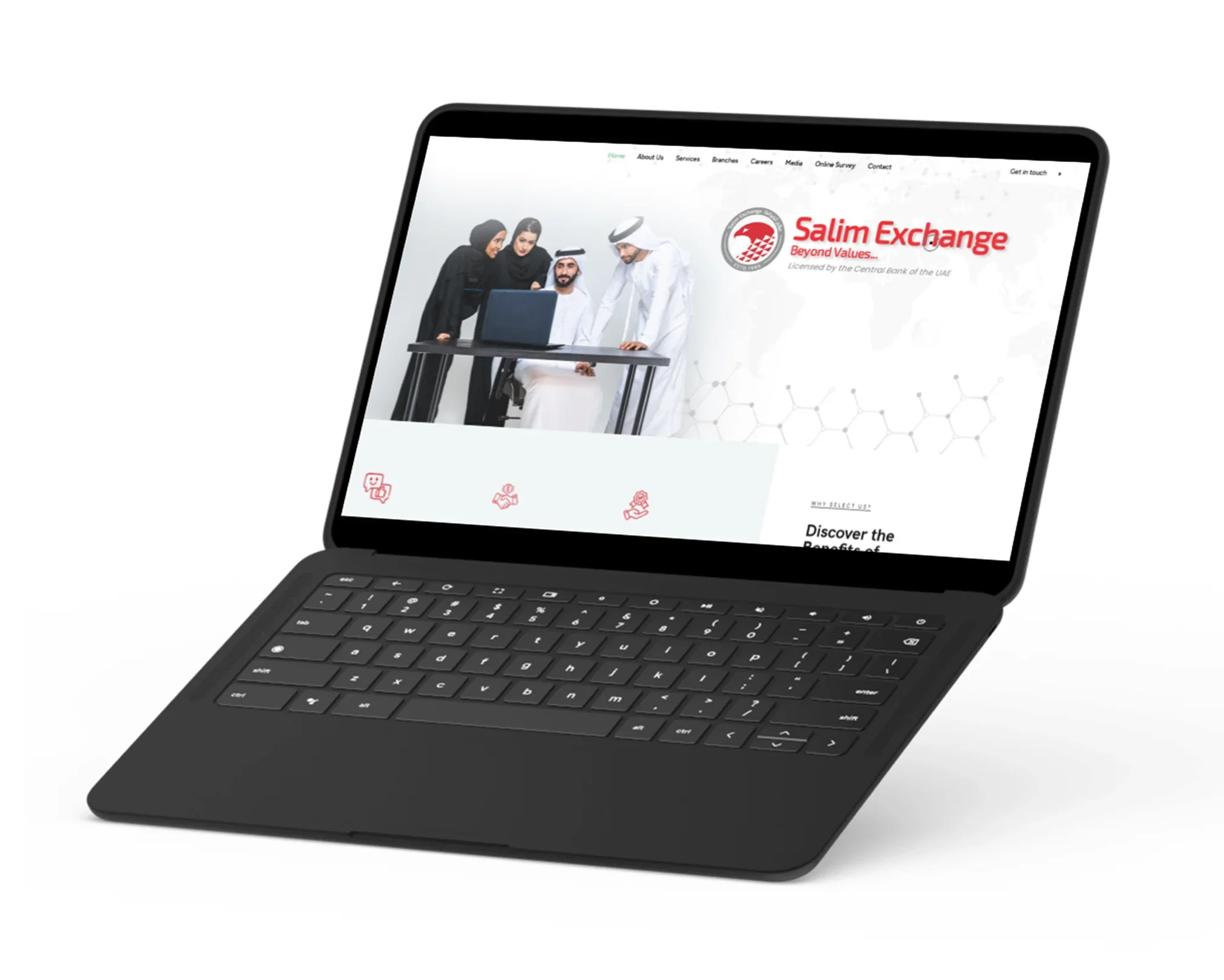Salim Exchange finance website on laptop by Rainhopes