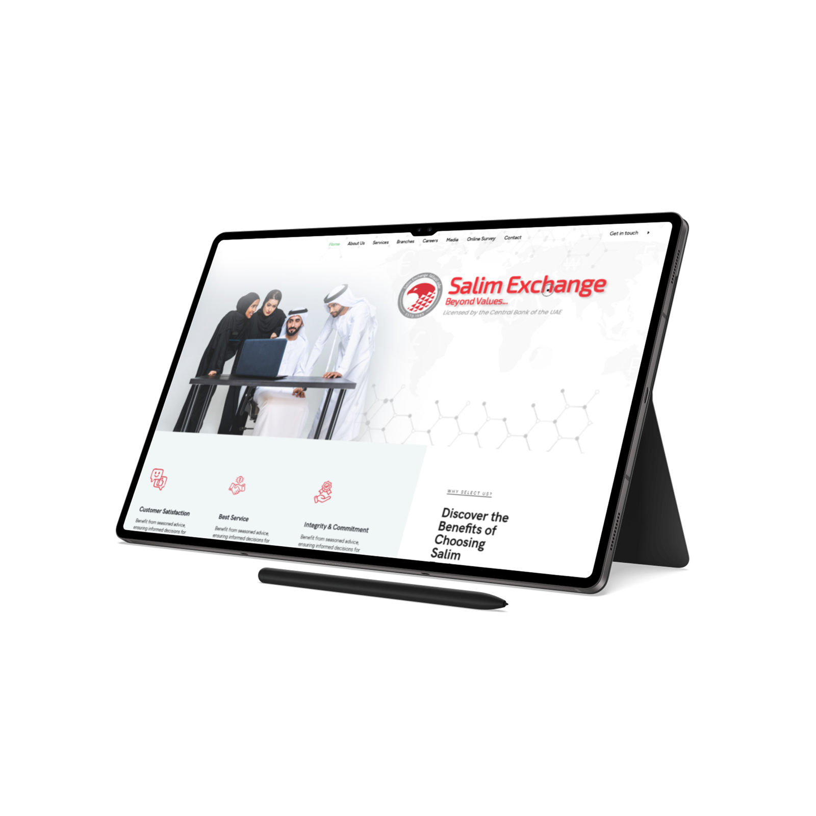 Salim Exchange finance website on tablet by Rainhopes