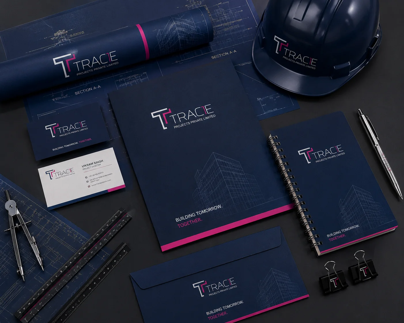 Tracie branding stationery flatlay
